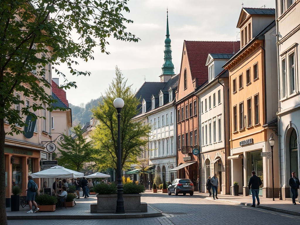 Ilustracja przedstawiająca Pomnik Niepodległości w Słupcy oraz symbolizująca sukcesy sportowe lokalnego mieszkańca.